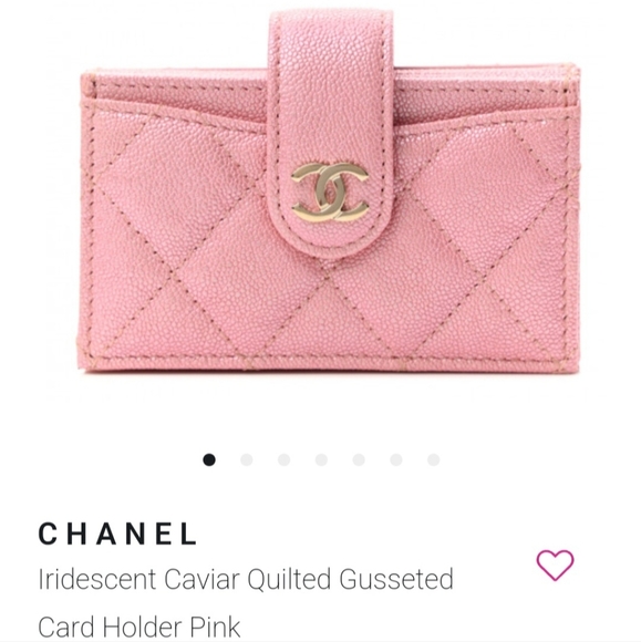 Chanel Iridescent Caviar Quilted Gusseted Card Holder Pink - Picture 1 of 7